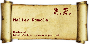Maller Romola névjegykártya
